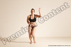 Underwear Martial art Woman White Moving poses Average long colored Dynamic poses Academic